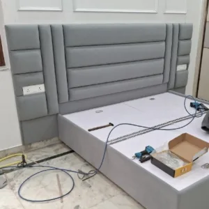 Bed upholstery service in South Delhi - Premium headboard and fabric replacement.