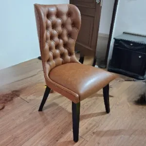 Leatherette dining chair upholstery in Delhi – water-resistant and durable finish by Sofa Masters