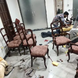 Designer fabric used for wooden dining chair upholstery in Delhi – Sofa Masters